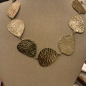 Squire hammered gold coin style necklace